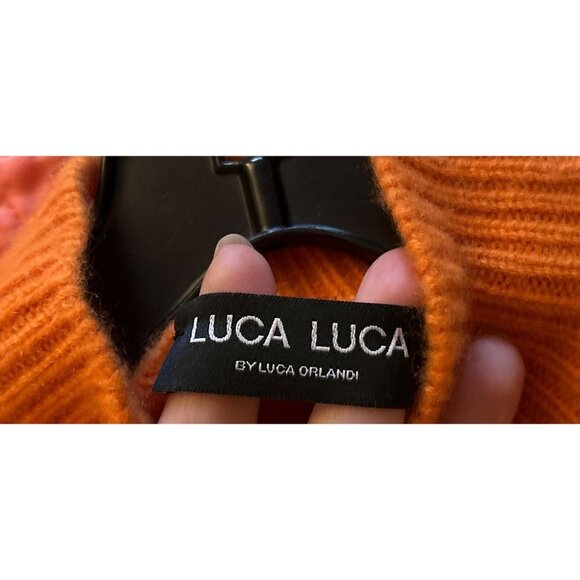 LUCA LUCA ORLANDI 100% 2-Ply Cashmere Sweater Turtleneck Orange  Size Small - Picture 7 of 8